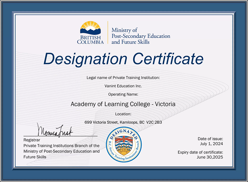 designation certificate